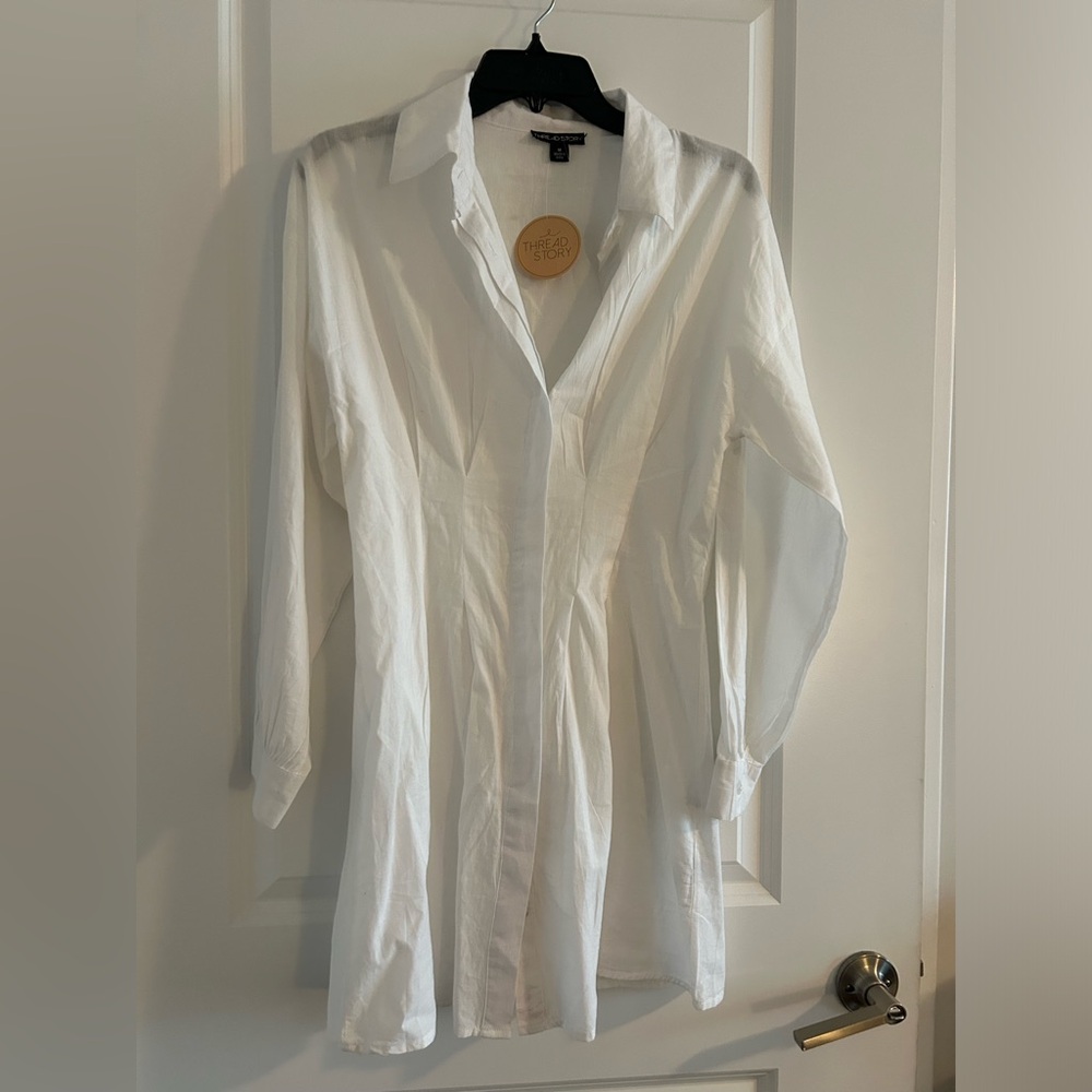 THREAD STORY • Big White Shirt Dress • Médium •